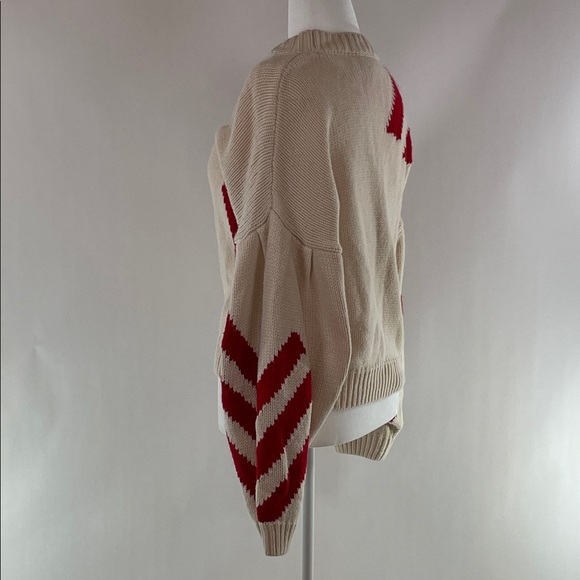 Sachin & Babi Turner Geo Sweater in red and cream, XL - Picture 10 of 12